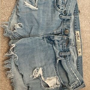 Hollister Distressed Light Blue Jean Shorts